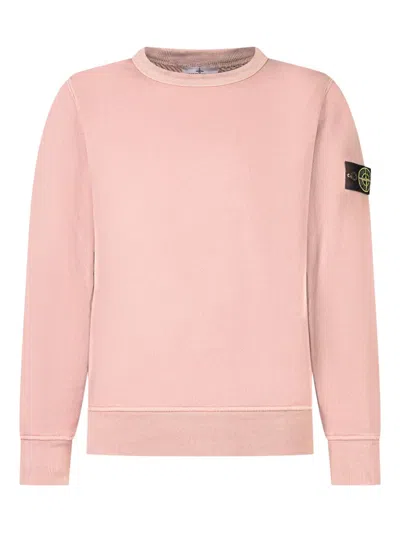 Stone Island Kids' Patch Sweatshirt In Pink