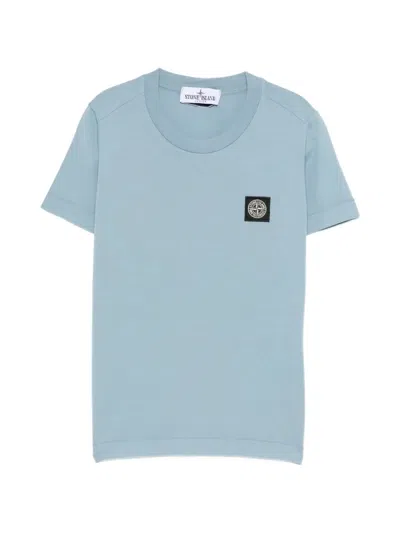 Stone Island Kids' Patch-detail T-shirt In Blue