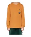 Stone Island Patched Long-sleeved T-shirt In Orange