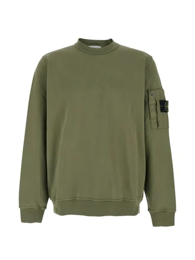 Stone Island Patch-pocket Sweatshirt In Green
