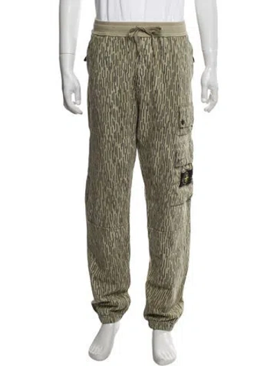 Pre-owned Stone Island Patterned Cargo Pants In Green