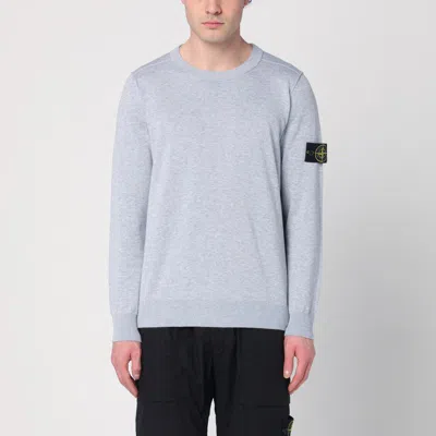 STONE ISLAND STONE ISLAND PEARL GREY COTTON SWEATER