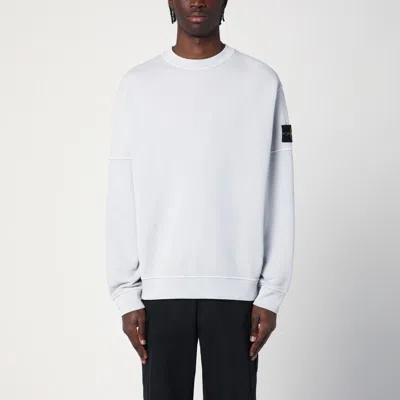 Stone Island Pearl Grey Cotton Sweatshirt