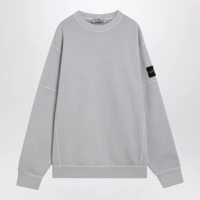 Stone Island Pearl Grey Cotton Sweatshirt Men In Gray