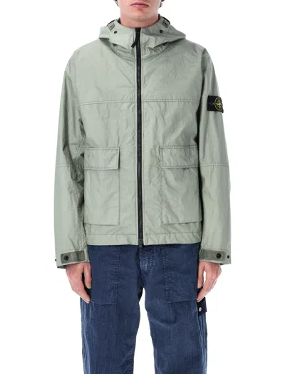 Stone Island Performance Hooded Jacket - Size L In Green