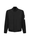 Stone Island Performance Twill Wool Bomber Jacket In Black