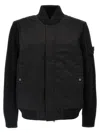 Stone Island Performance Twill Wool Bomber Jacket In Black