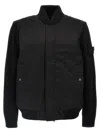 Stone Island Performance Twill Wool Bomber Jacket In Black