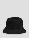 Stone Island Beanie With Compass Logo Patch In Black