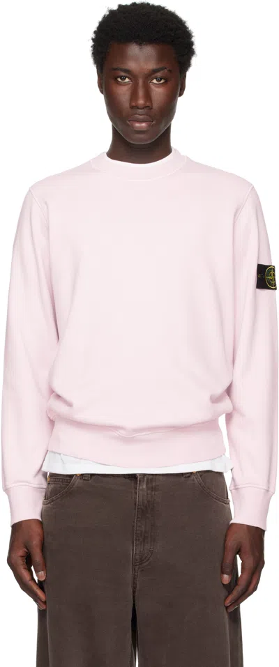 Stone Island Sweatshirt With Logo Patch In Pink