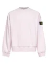 Stone Island Ribbed Hem Raglan Sleeve Sweatshirt In Pink