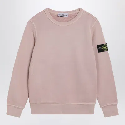Stone Island Kids' Patch Crewneck Top In Pink