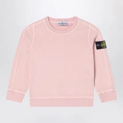 Stone Island Kids' Pink Crew Neck Sweatshirt In Cotton