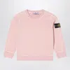 Stone Island Pink Crew Neck Sweatshirt In Cotton In Pink