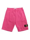 Stone Island Pink Fleece Bermuda In Pink