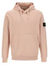 Stone Island Hoodie With Compass Application In Peach