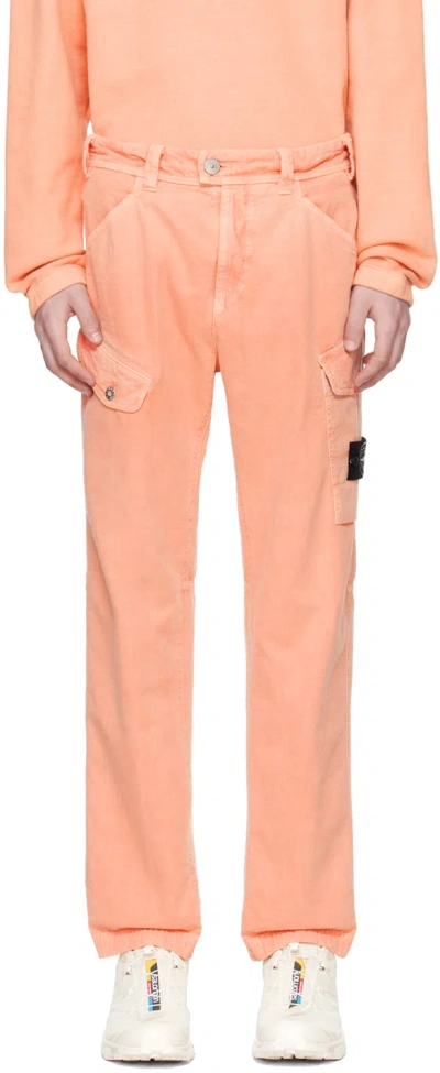 Stone Island Pink Patch Cargo Pants In V0013 Rust