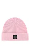 Stone Island Light Rws Geelong Wool Beanie In Pink