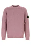 Stone Island Soft Wool Blend Crew Neck Sweater In Pink