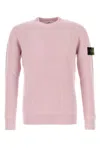 Stone Island Ribbed Texture Long Sleeve Wool Sweater In Pink