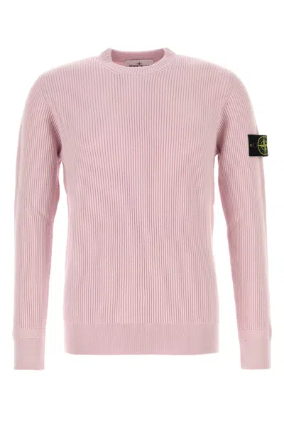 STONE ISLAND PINK WOOL SWEATER