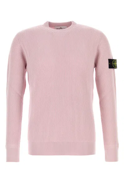 Stone Island Pink Wool Ribbed Sweater