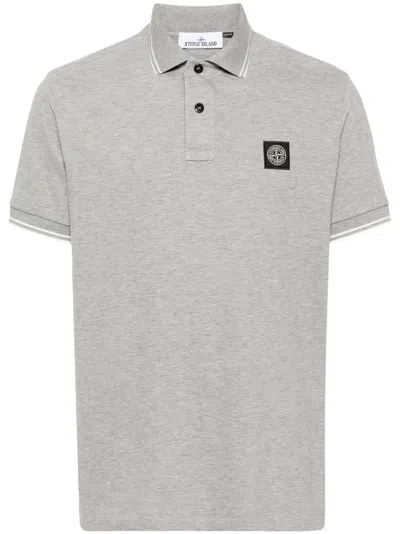 STONE ISLAND PIQUÉ COTTON POLO SHIRT