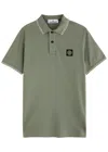 Stone Island Compass-motif Polo Shirt In Sage