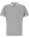 Stone Island Grey Cotton Polo With Short Sleeves In Grey