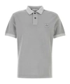 Stone Island Grey Cotton Polo With Short Sleeves In Pearl Gray