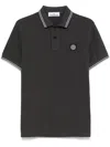 Stone Island Logo Short-sleeved Polo T-shirt In Grey