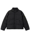 Stone Island Crinkle Reps Ny Puffer Jacket With High Collar In Black
