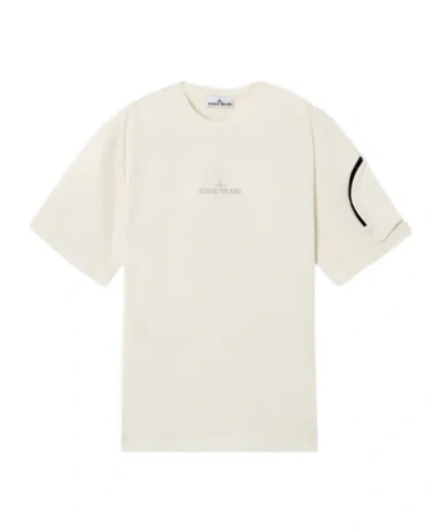 Stone Island Plain Jersey T-shirt In Nude
