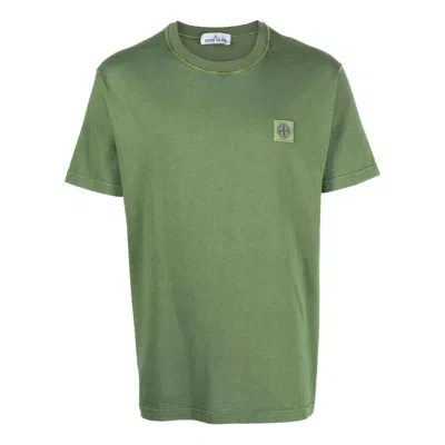 Stone Island Plain Logo T-shirt 'olive' In Green
