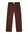 Stone Island Pleated-front Belted Trousers In Brown