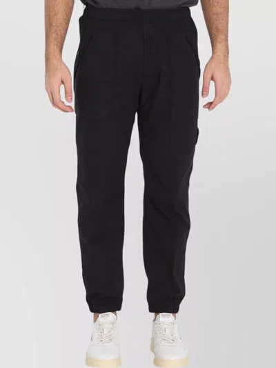 Stone Island Pleated Jogger Trousers In Parachute Fabric In Black