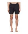 Stone Island Pleated Swimming Trunks In Black