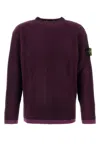 Stone Island Crew Neck Wool Sweater With Ribbed Texture