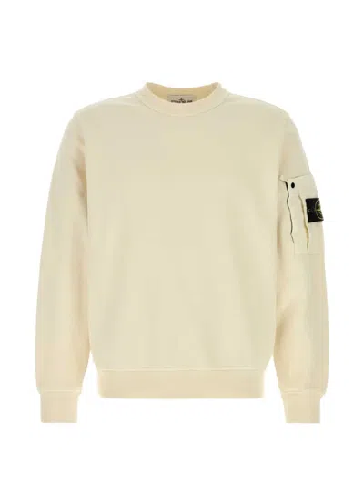 Stone Island Pocket-detail Cotton Sweatshirt In Neutral