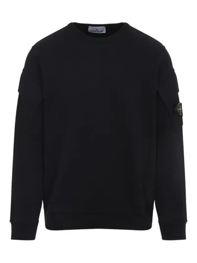 STONE ISLAND POCKET-DETAIL CREW NECK SWEATSHIRT