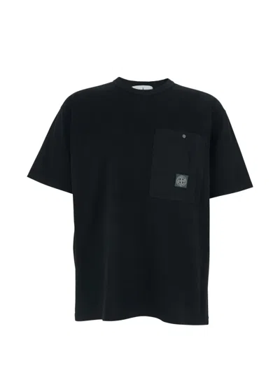 Stone Island Pocket T-shirt In Blue