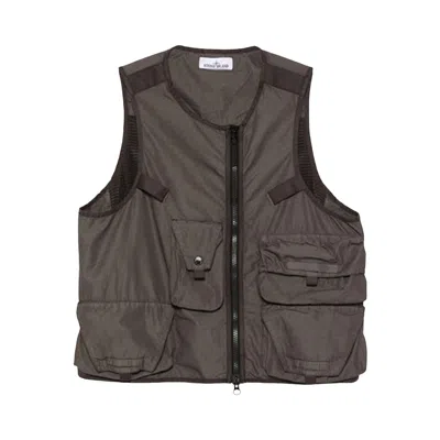 Pre-owned Stone Island Pocket Zip Ripstop Vest 'charcoal' | Grey | Men's Size M