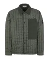 Stone Island Press-stud Quilted Shirt Jacket In Green