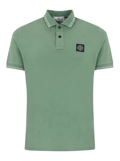 Stone Island Polo 22002sc In Pique Cotton In Green