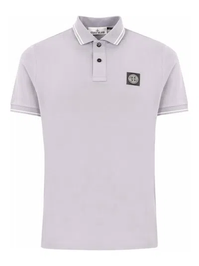 Stone Island Polo 22002sc In Pique Cotton In Purple