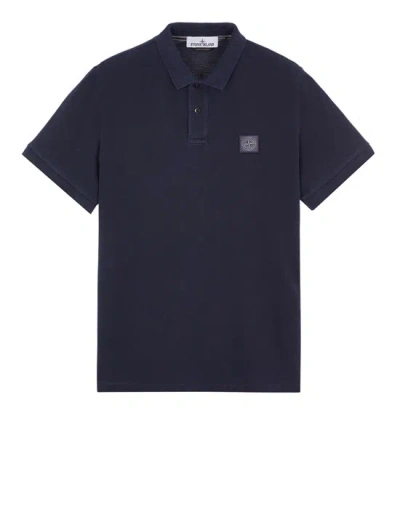 Stone Island Polo Shirt Blue Cotton