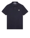 Stone Island Logo Polo Shirt In Bleu