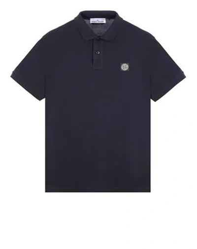 STONE ISLAND STONE ISLAND POLO SHIRT BLUE COTTON, ELASTANE
