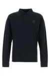 Stone Island Navy 2200011 Long Sleeve Cotton Jersey Polo In Blue