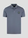 Stone Island Blue Stretch Piqué Logo Patch Polo Shirt